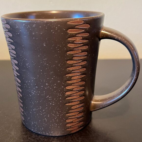 Vintage Pfaltzgraff MATIKA SHALE Incised Stoneware Mug in Brown w/Speckles - Picture 6 of 11